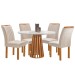 Mesa de Jantar 4 Lugares Kansas/Arizona com Vidro Cinamomo/Off White/Suede Bege 17990 - Cel Móveis