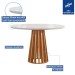 Mesa de Jantar 4 Lugares Kansas/Arizona com Vidro Cinamomo/Off White/Suede Cru 17990 - Cel Móveis