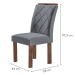 Mesa de Jantar 4 Lugares Kansas/Arthus com Vidro Chocolate/Off White/Suede Cinza 17991 - Cel Móveis