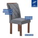 Mesa de Jantar 4 Lugares Kansas/Arthus com Vidro Chocolate/Off White/Suede Cinza 17991 - Cel Móveis
