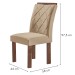 Mesa de Jantar 4 Lugares Kansas/Arthus com Vidro Chocolate/Off White/Suede Cru 17991 - Cel Móveis