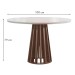 Mesa de Jantar 4 Lugares Kansas/Canela com Vidro Chocolate/Off White/Suede Bege 17992 - Cel Móveis