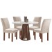 Mesa de Jantar 4 Lugares Kansas/Canela com Vidro Chocolate/Off White/Suede Bege 17992 - Cel Móveis