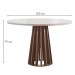 Mesa de Jantar 4 Lugares Kansas/Canela com Vidro Chocolate/Off White/Suede Cinza 17992 - Cel Móveis