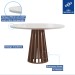 Mesa de Jantar 4 Lugares Kansas/Canela com Vidro Chocolate/Off White/Suede Cinza 17992 - Cel Móveis