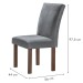 Mesa de Jantar 4 Lugares Kansas/Canela com Vidro Chocolate/Off White/Suede Cinza 17992 - Cel Móveis