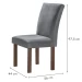 Mesa de Jantar 4 Lugares Kansas/Canela com Vidro Chocolate/Off White/Suede Cinza 17992 - Cel Móveis