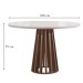 Mesa de Jantar 4 Lugares Kansas/Canela com Vidro Chocolate/Off White/Suede Cru 17992 - Cel Móveis