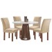 Mesa de Jantar 4 Lugares Kansas/Canela com Vidro Chocolate/Off White/Suede Cru 17992 - Cel Móveis