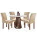 Mesa de Jantar 4 Lugares Kansas/Canela com Vidro Chocolate/Off White/Suede Cru 17992 - Cel Móveis