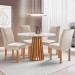 Mesa de Jantar 4 Lugares Kansas/Canela com Vidro Cinamomo/Off White/Suede Bege 17992 - Cel Móveis