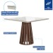 Mesa de Jantar 4 Lugares Kansas/Arthus com Vidro Chocolate/Off White/Suede Cinza - Cel Móveis