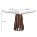Mesa de Jantar 4 Lugares Kansas/Arthus com Vidro Chocolate/Off White/Suede Cinza - Cel Móveis