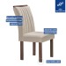Mesa de Jantar 4 Lugares Kyra/Arizona com Vidro Chocolate/Off White/Suede Bege - Cel Móveis