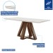 Mesa de Jantar 4 Lugares Kyra/Arizona com Vidro Chocolate/Off White/Suede Bege - Cel Móveis