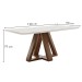 Mesa de Jantar 4 Lugares Kyra/Arizona com Vidro Chocolate/Off White/Suede Bege - Cel Móveis