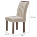 Mesa de Jantar 4 Lugares Kyra/Arizona com Vidro Chocolate/Off White/Suede Bege - Cel Móveis