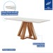 Mesa de Jantar 4 Lugares Kyra/Arizona com Vidro Cinamomo/Off White/Suede Cinza - Cel Móveis