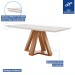 Mesa de Jantar 4 Lugares Kyra/Arizona com Vidro Cinamomo/Off White/Suede Cru - Cel Móveis
