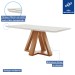 Mesa de Jantar 4 Lugares Kyra/Arthus com Vidro Cinamomo/Off White/Suede Cinza - Cel Móveis