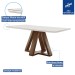 Mesa de Jantar 6 Lugares Kyra/Arizona com Vidro Chocolate/Off White/Suede Cru - Cel Móveis