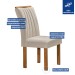 Mesa de Jantar 6 Lugares Kyra/Arizona com Vidro Cinamomo/Off White/Suede Bege - Cel Móveis