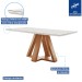 Mesa de Jantar 6 Lugares Kyra/Arizona com Vidro Cinamomo/Off White/Suede Bege - Cel Móveis