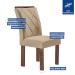 Mesa de Jantar 6 Lugares Kyra/Arthus com Vidro Chocolate/Off White/Suede Cru - Cel Móveis