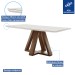 Mesa de Jantar 6 Lugares Kyra/Arthus com Vidro Chocolate/Off White/Suede Cru - Cel Móveis