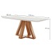 Mesa de Jantar 6 Lugares Kyra/Arthus com Vidro Cinamomo/Off White/Suede Cinza - Cel Móveis