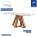 Mesa de Jantar 6 Lugares Kyra/Arthus com Vidro Cinamomo/Off White/Suede Cru - Cel Móveis