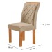 Mesa de Jantar 6 Lugares Kyra/Arthus com Vidro Cinamomo/Off White/Suede Cru - Cel Móveis