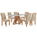 Mesa de Jantar 6 Lugares Kyra/Arthus com Vidro Cinamomo/Off White/Suede Cru - Cel Móveis