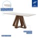 Mesa de Jantar 6 Lugares Kyra/Canela com Vidro Chocolate/Off White/Suede Bege - Cel Móveis