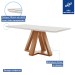 Mesa de Jantar 6 Lugares Kyra/Canela com Vidro Cinamomo/Off White/Suede Bege - Cel Móveis