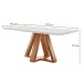 Mesa de Jantar 6 Lugares Kyra/Canela com Vidro Cinamomo/Off White/Suede Bege - Cel Móveis