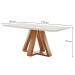 Mesa de Jantar 6 Lugares Kyra/Canela com Vidro Cinamomo/Off White/Suede Cru - Cel Móveis