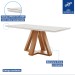 Mesa de Jantar 6 Lugares Kyra/Canela com Vidro Cinamomo/Off White/Suede Cru - Cel Móveis