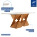 Mesa de Jantar 8 Lugares Barcelona com Vidro Cinamomo/Off White/Suede Animale - Cel Móveis