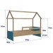 Cama Infantil Montessoriana Aveiro Oak/Azul Secreto - Completa Móveis