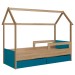 Cama Infantil Montessoriana 2 Gavetas Aveiro Oak/Azul Secreto - Completa Móveis
