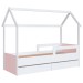 Cama Infantil Montessoriana 2 Gavetas Branco/Rosa - Completa Móveis