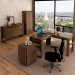 Conjunto Home Office 4 Peças 1 Mesa, 1 Gaveteiro e 2 Armários para Escritório Stanford 3 Marrom - Pnr Móveis