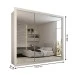 Guarda-Roupa Casal Luiza 3 Portas de Correr 4 Gavetas Espelhado Branco - Panorama Móveis
