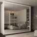 Guarda-Roupa Casal Luiza 3 Portas de Correr 4 Gavetas Espelhado Branco - Panorama Móveis