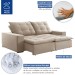Sofá 4 Lugares Paris Retrátil e Reclinável Super Pilow 230cm Bege Claro - Celflex