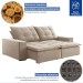Sofá 4 Lugares Paris Retrátil e Reclinável Super Pilow 230cm Bege Claro - Celflex