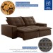 Sofá 4 Lugares Paris Retrátil e Reclinável Super Pilow 250cm Marrom - Celflex