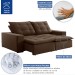 Sofá 4 Lugares Paris Retrátil e Reclinável Super Pilow 250cm Marrom - Celflex