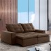 Sofá 4 Lugares Paris Retrátil e Reclinável Super Pilow 250cm Marrom - Celflex